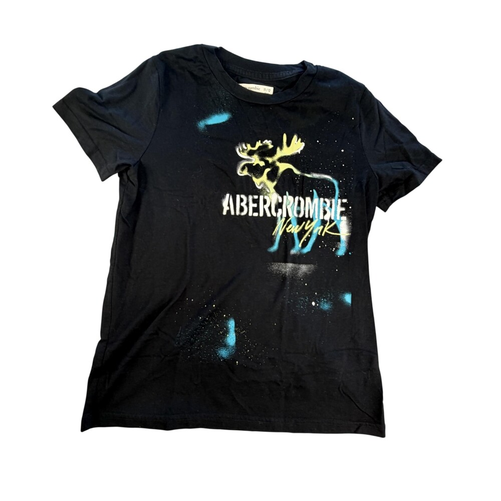 Abercrombie Kids Shirt Kids 11-12 Years Black Moose New York Graphic T-Shirt Tee